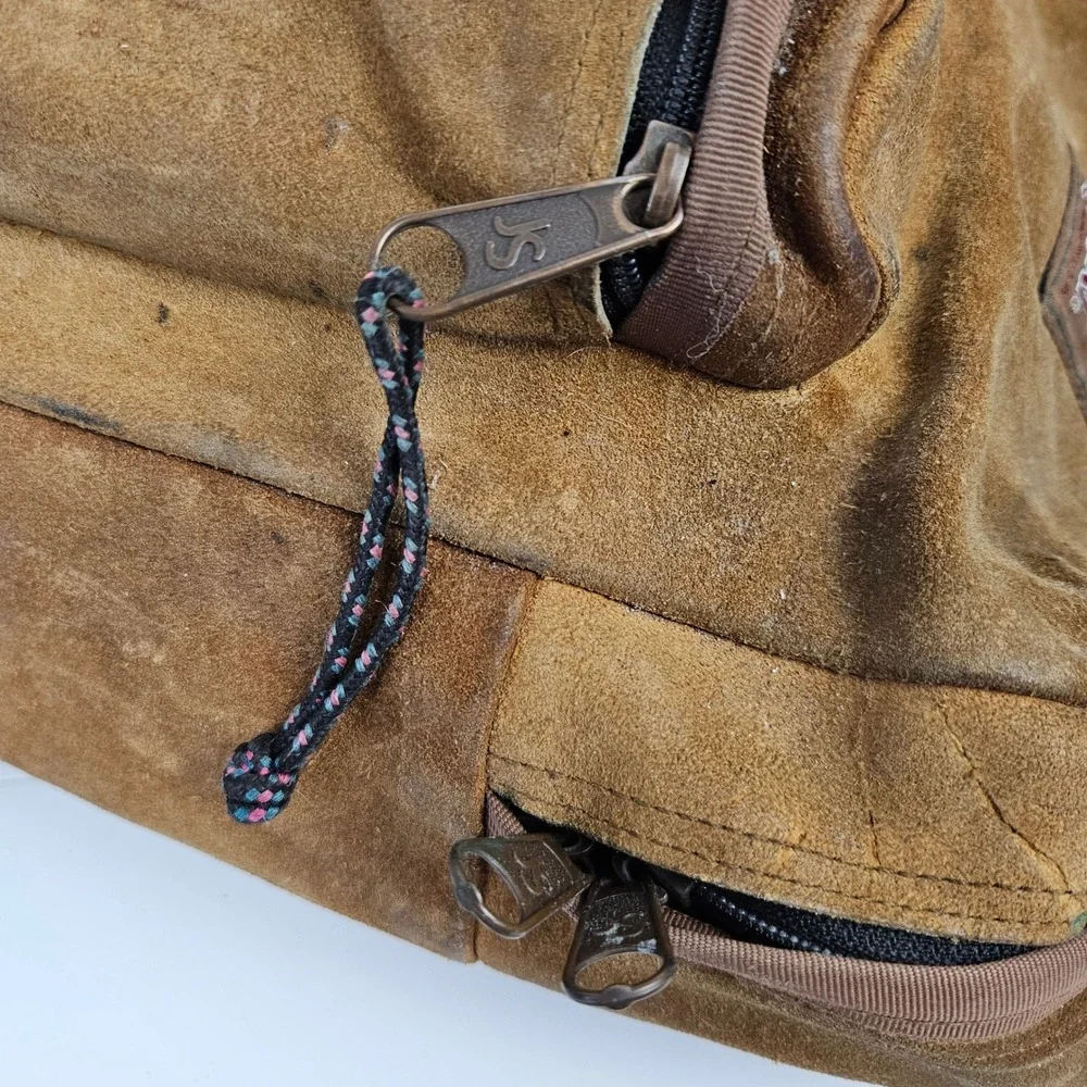 Jansport Adventure: Vintage Leather Backpack brown suede gorpcore